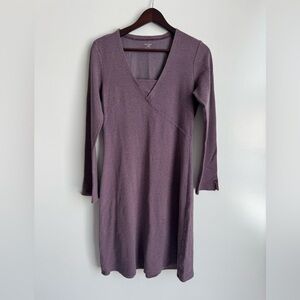 Horny Toad Wrap Purple Dress 3/4 Sleeves Women‎ Medium V Neckline Tencel Lyocell
